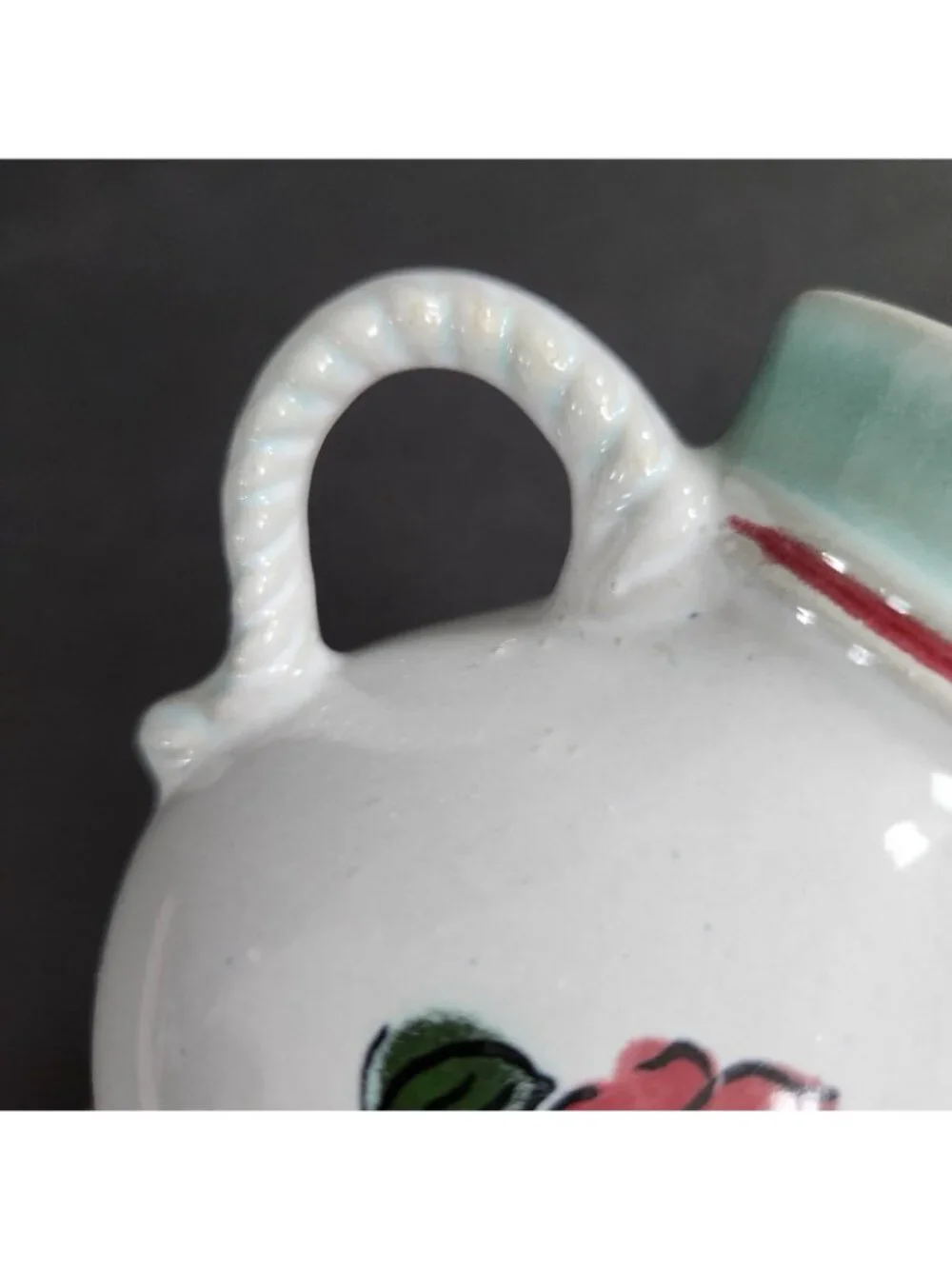 Ceramic Small Pitcher Creamer Jug Server Vintage Retro Floral Bud Vase 4.75